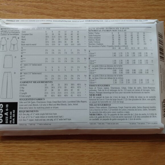 Sleeveless Top Skirt Pants Sewing Pattern Size 6-16 New Look 6655 UNCUT - Picture 4 of 9